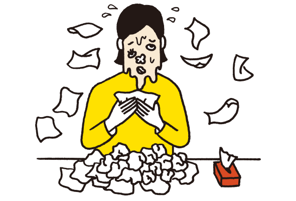 イメージ：鼻水の出過ぎでつらい経験をしたことがある