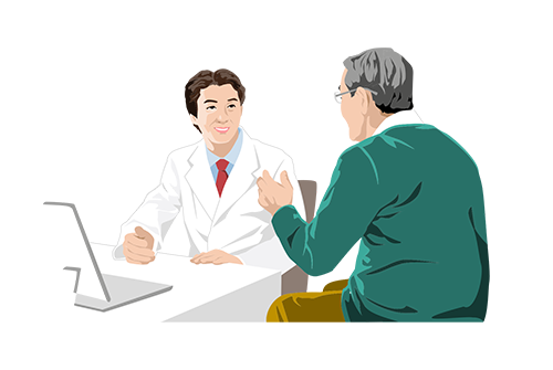 イラスト：医師に相談し、LDLコレステロール値を管理するための薬物治療も継続