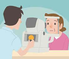 光干渉断層計での検査のイラスト