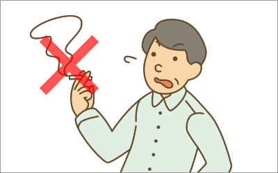 イメージ：男性が喫煙しているのを禁止しているイラスト