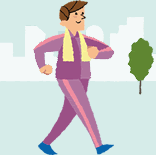 イメージ：外でウォーキングをする男性のイラスト