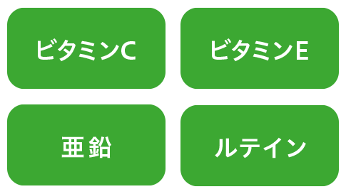 ビタミンC、ビタミンE、亜鉛、ルティンのイメージ図