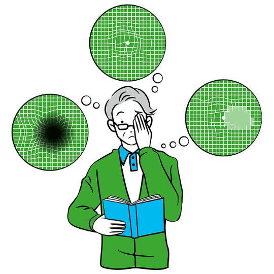 加齢黄班変性の見え方イメージイラスト