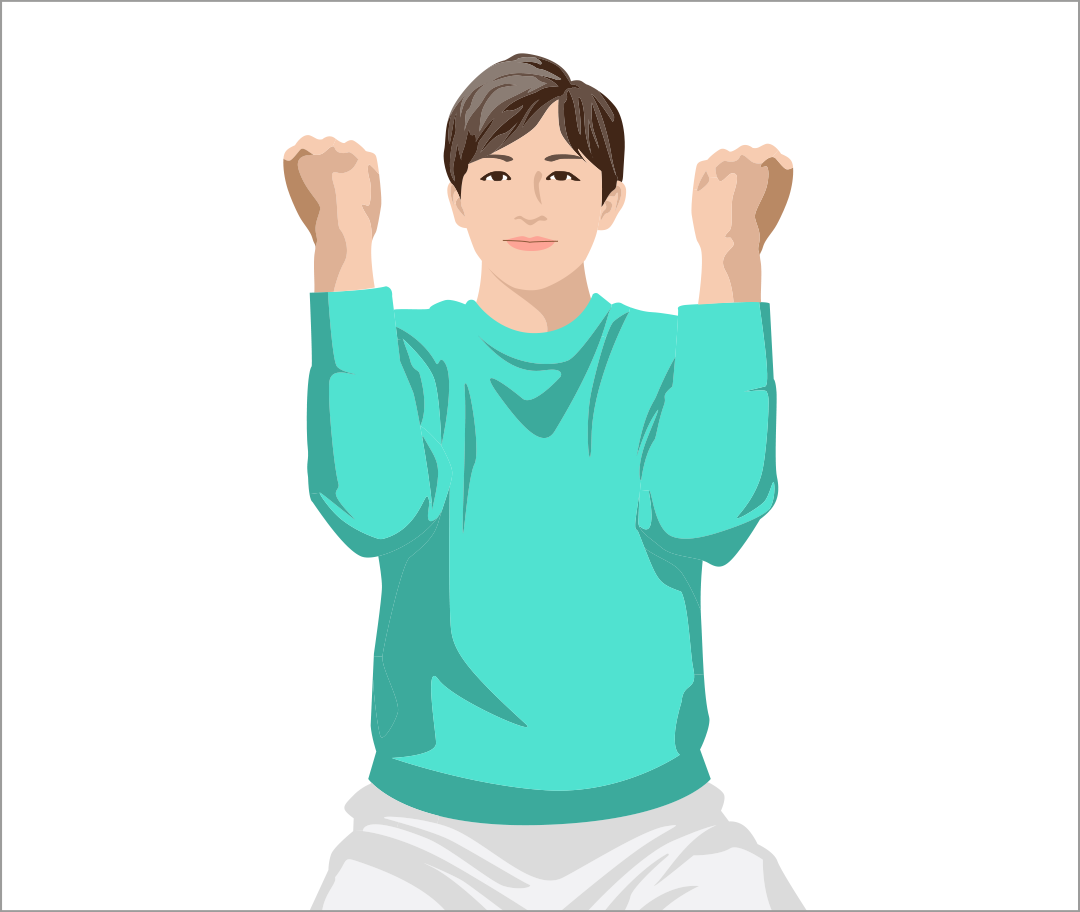 胸を横に伸ばす運動①