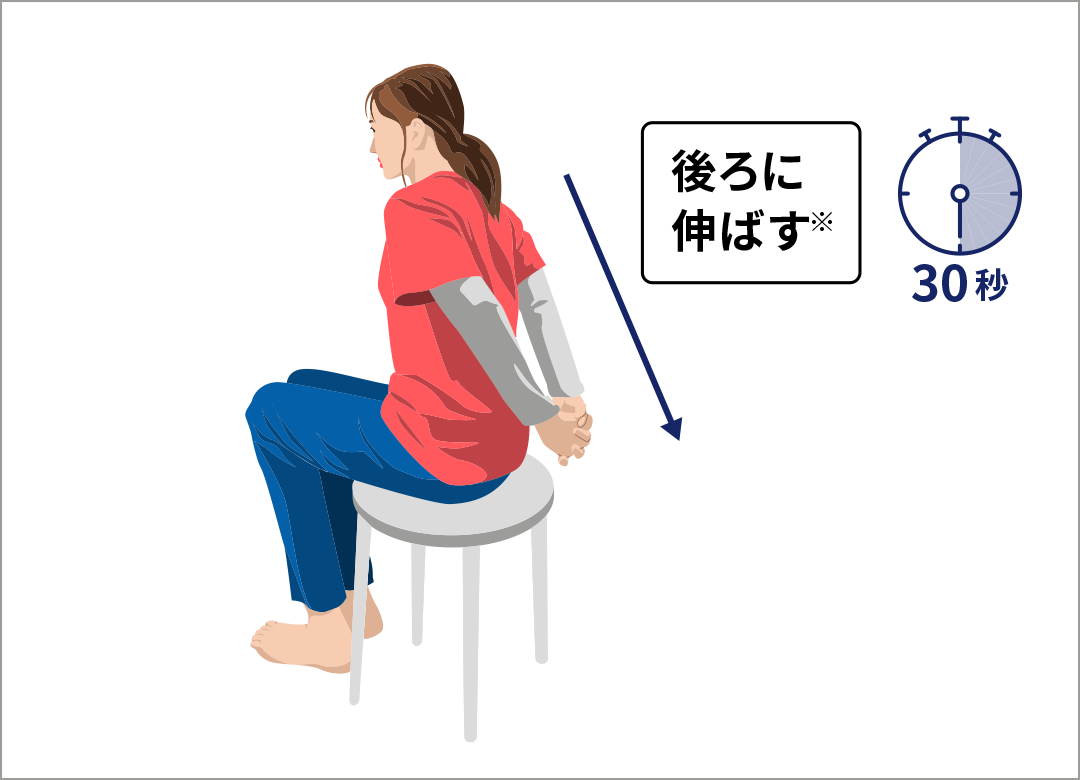 腕を後ろに伸ばす