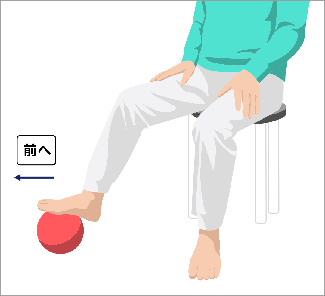 前後にボールを転がす①