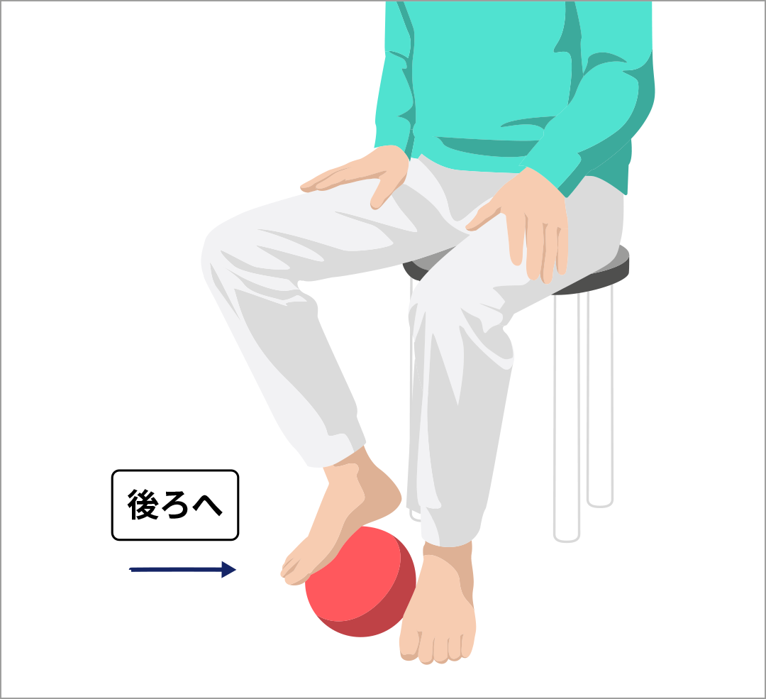 前後にボールを転がす②