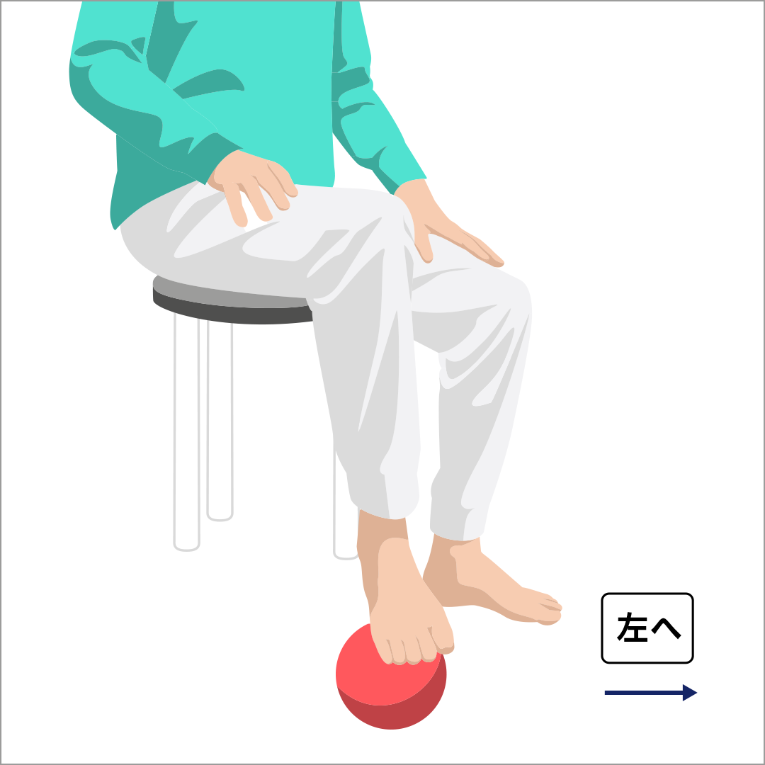 左右にボールを転がす①