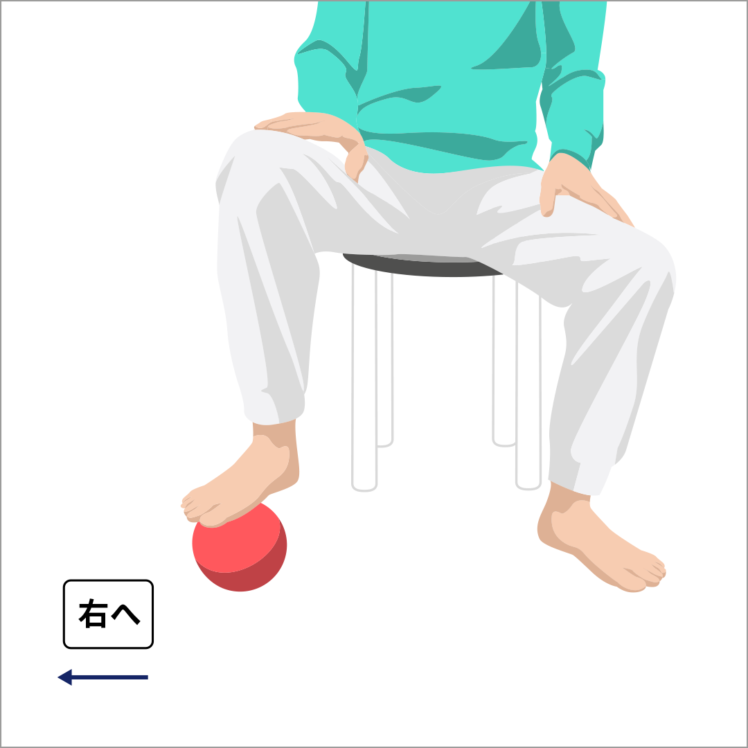 左右にボールを転がす②