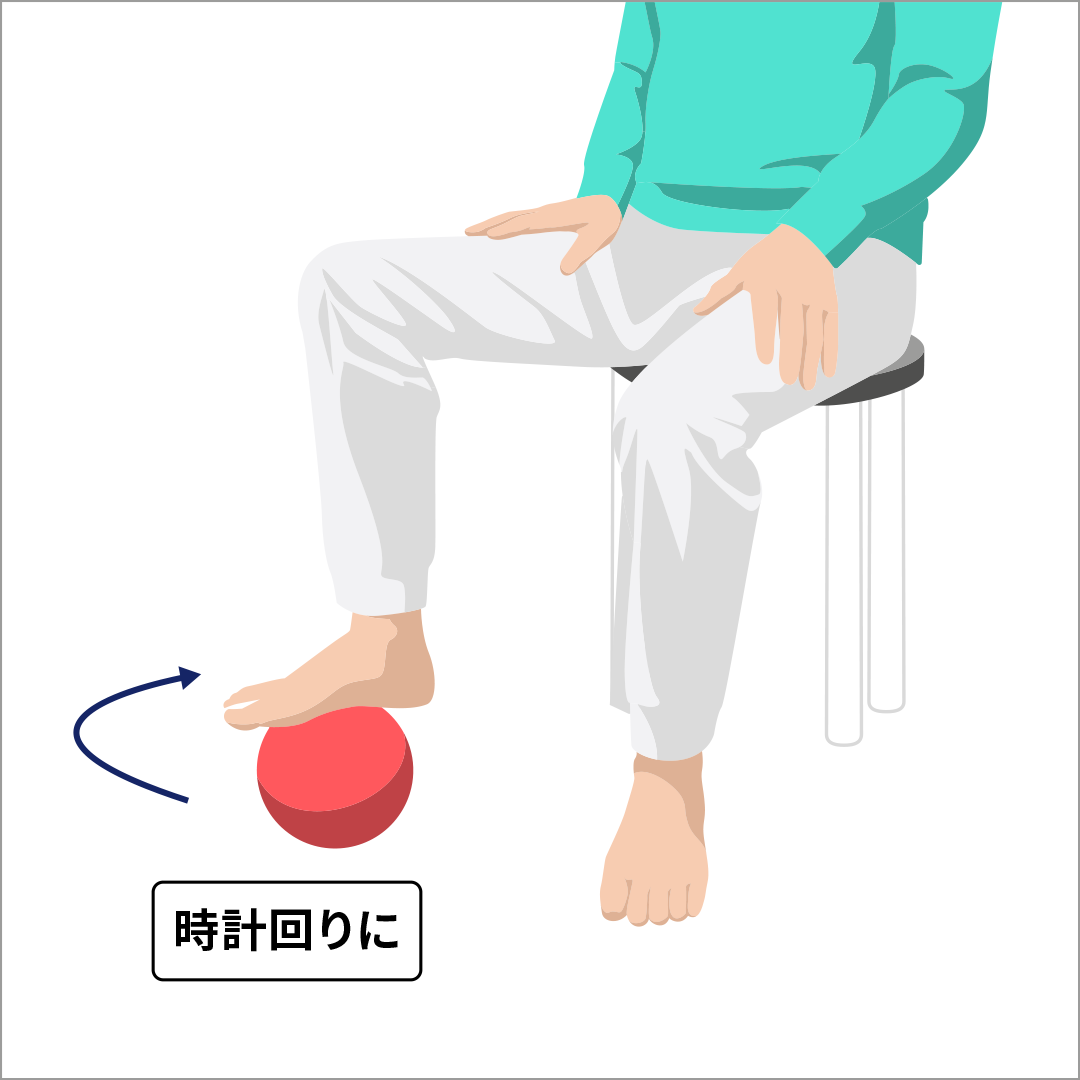 円を描くようにボールを転がす①