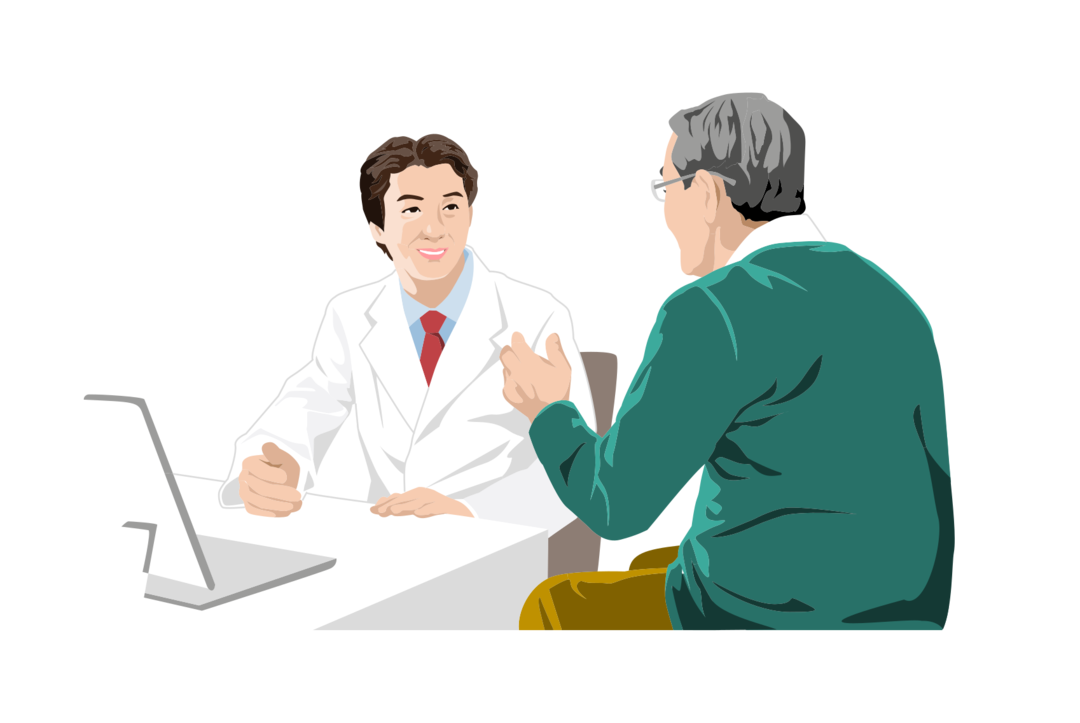 イラスト：医師に相談し、LDLコレステロール値を管理するための薬物治療も継続